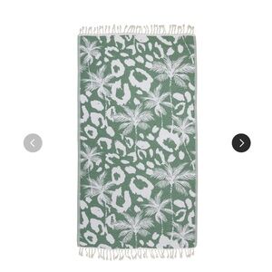 Infuse Zen Leopard Palm Organic Turkish Beach Towel in Green - New